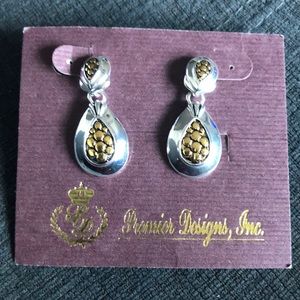 Premiere Designs two tone gold and silver earrings